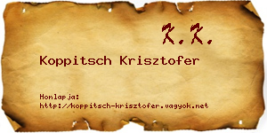 Koppitsch Krisztofer névjegykártya